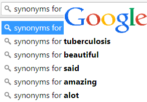 synonyms for autocomplete search